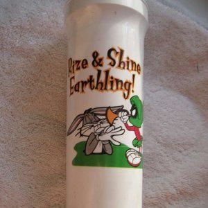 22 oz Big Mouth Tumbler Cup Rise Shine Earthling! Marvin Martian Horn Bugs Bunny